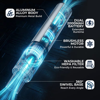 Cordless Handheld Vacuum Cleaner, 2-Speed Suction & Blower